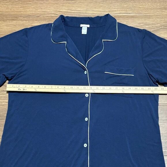 Eberjey Navy Blue Short Sleeve Sleep Shirt Size: XL - Picture 3 of 5
